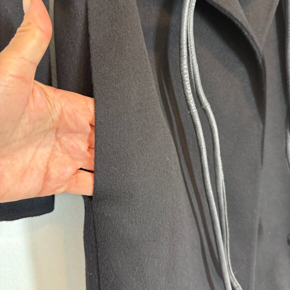 Trilogy Collections Loro Piano Italy Wool Black Coat Portrait Collar USA Made 4 - Picture 7 of 12